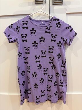 Mini Rodini Purple Panda Print Kids Casual Dress